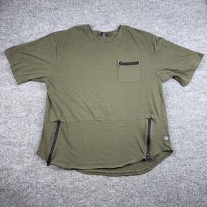 Southpole Shirt Mens Big 4X Green Cotton Zip Pocket Side Zipper Hem T-Shirt Tee